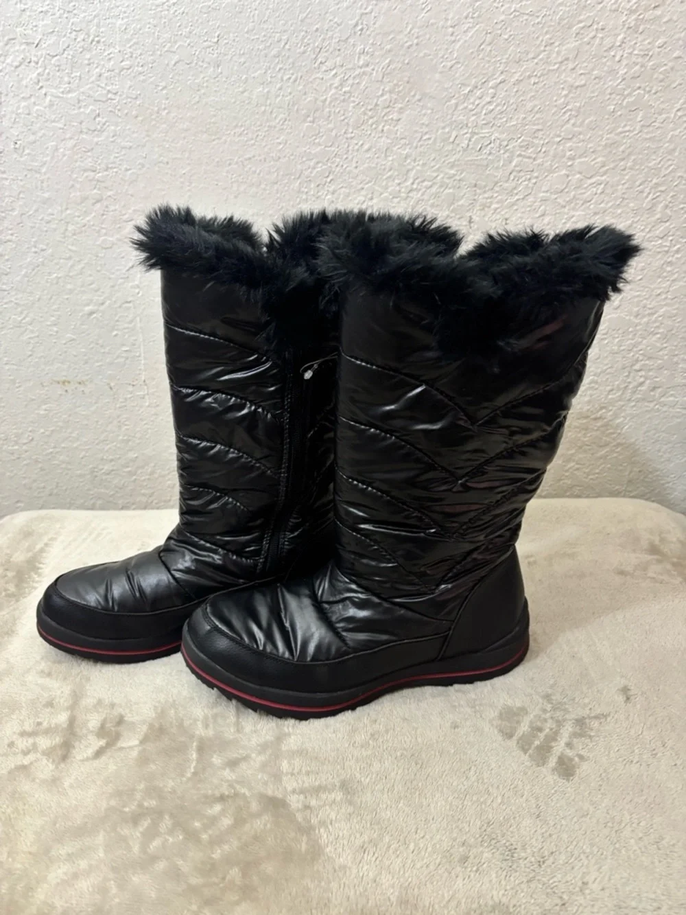 Women's Black Faux-Fur Winter Boots
